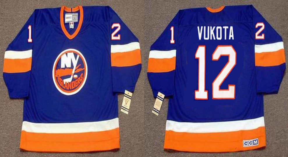 2019 Men New York Islanders #12 Vukota blue CCM NHL jersey->new york islanders->NHL Jersey